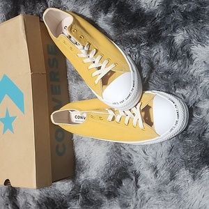 Women's Size 12.5 Mustard Converse "Life's Too Short To Waste"